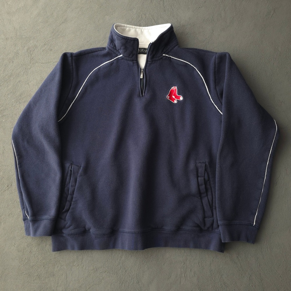 Vintage 2000s Gear For Sports Navy Boston Red Sox Quarter Zip Sweatshirt XL